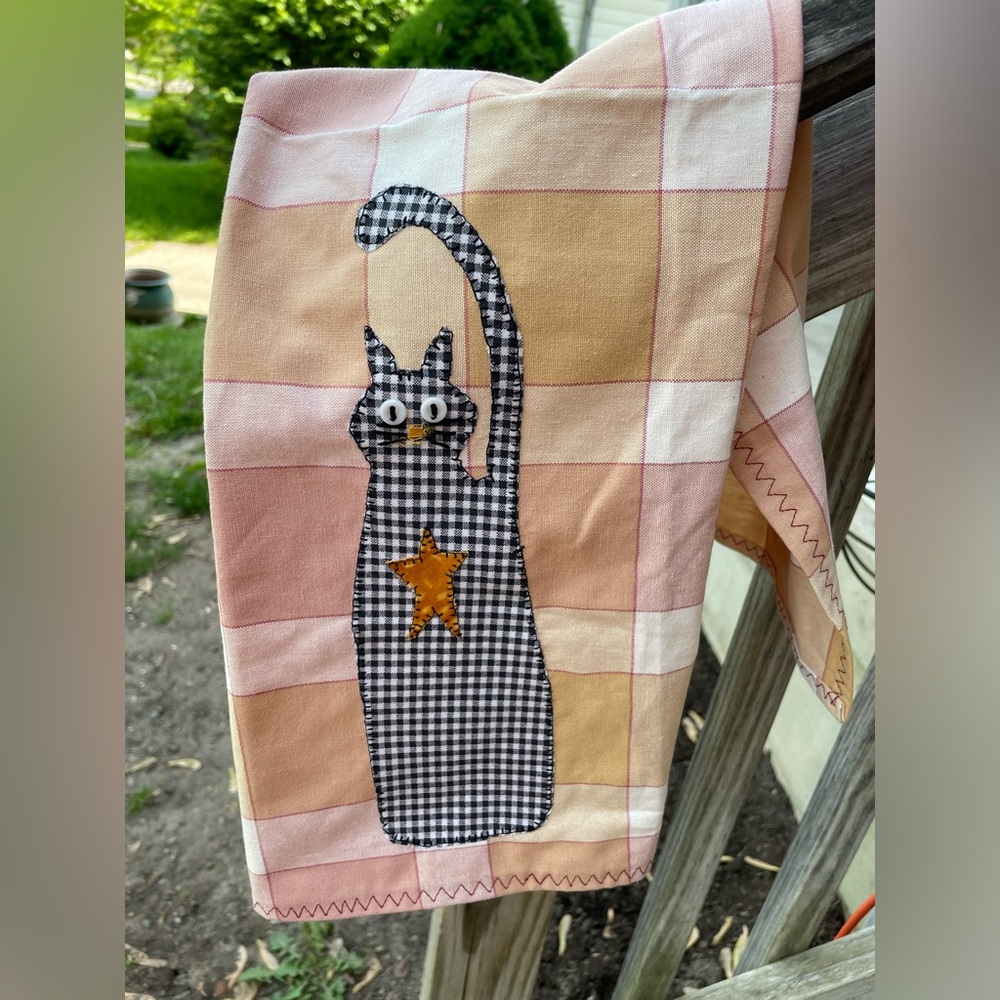 Hand-Made Quilted Kitty Cat Cotton Hand Towel